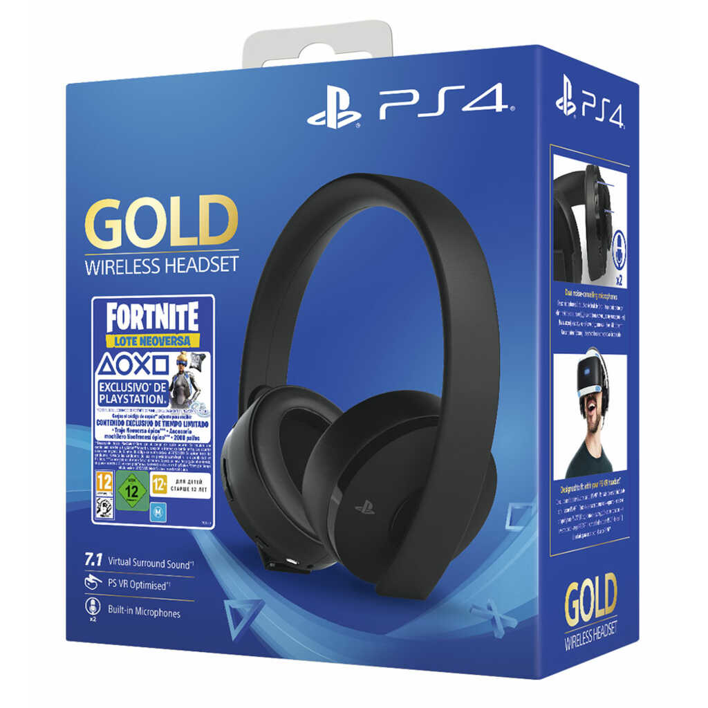 AURICULARES WIRELESS GOLD 7.1+VOUCHER FORTNITE PS4